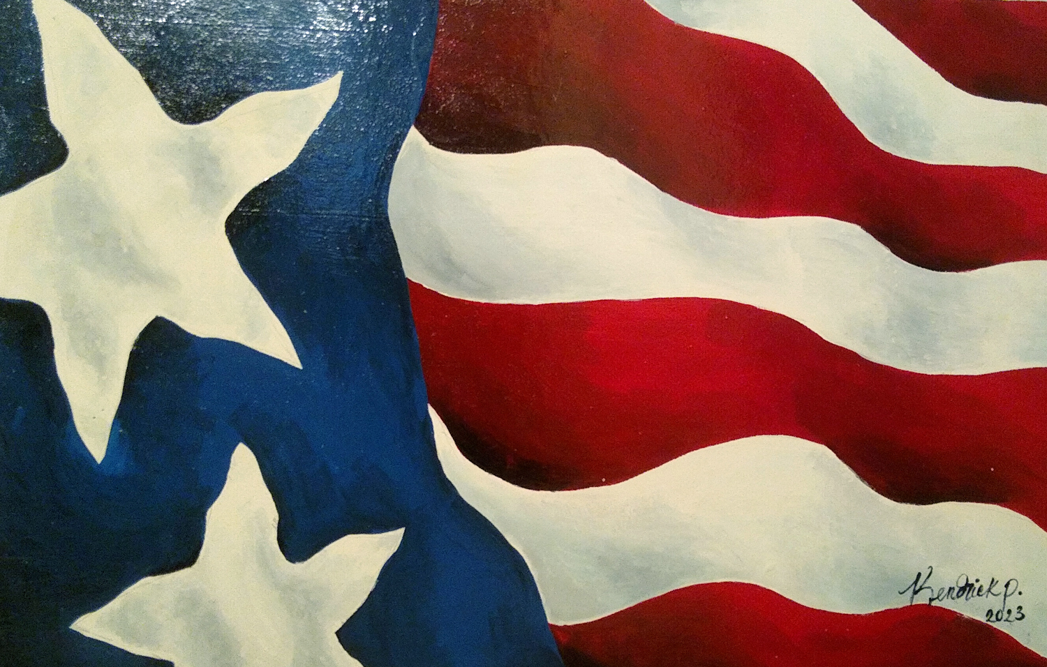 us flag painting photo